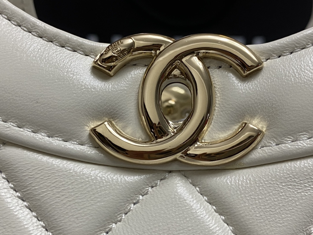 CHANEL SHOPPING BAG Shiny Lambskin & Gold-Tone Metal 11.7 × 11.3 × 3.5 in