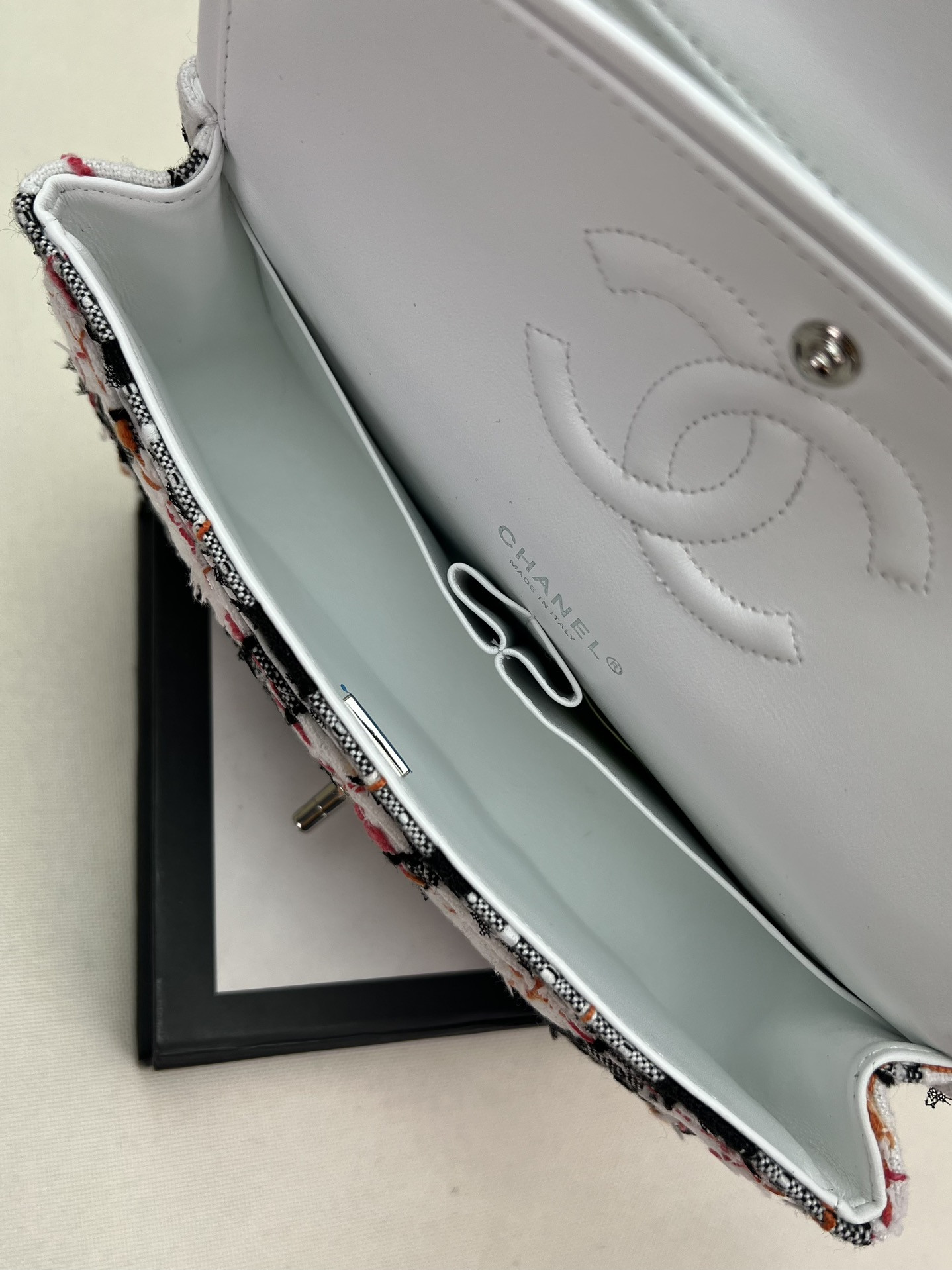 CHANEL CLASSIC 11.12 HANDBAG Tweed & Silver-Tone Metal   6 × 9.9 × 2.5 in