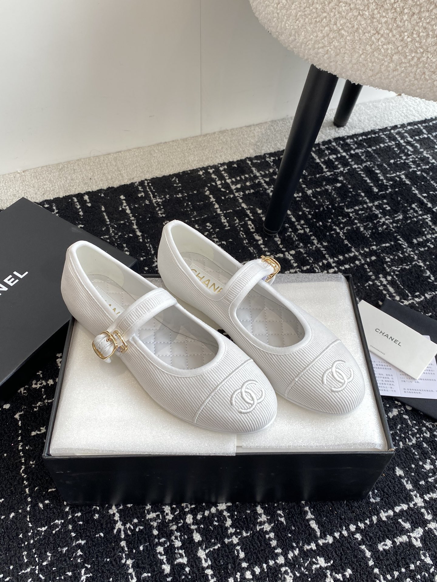 UA CHANEL MARY JANES Cotton & Silk