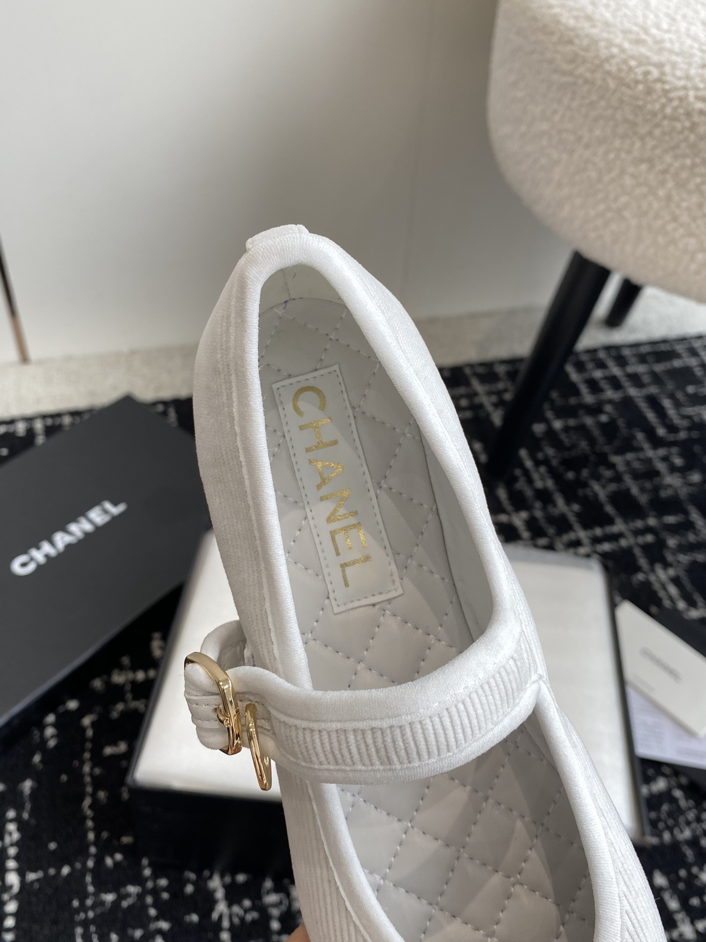 UA CHANEL MARY JANES Cotton & Silk