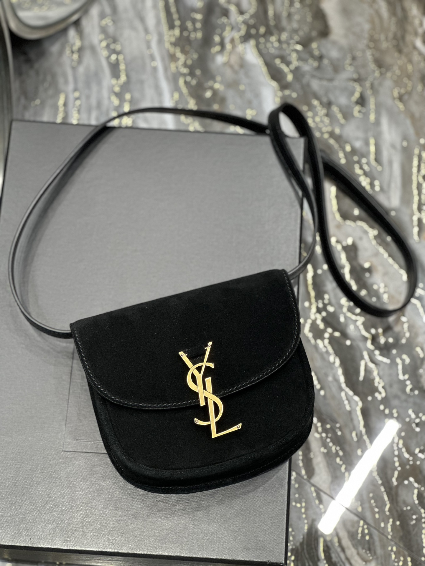 YSL KAIA SMALL SATCHEL IN SMOOTH LEATHER 7.2 X 6.1 X 2.1 INCHES