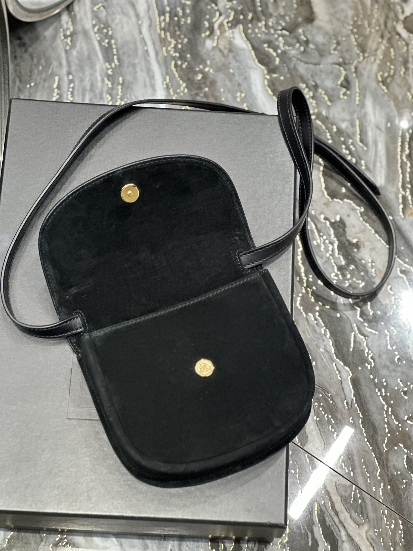 YSL KAIA SMALL SATCHEL IN SMOOTH LEATHER 7.2 X 6.1 X 2.1 INCHES