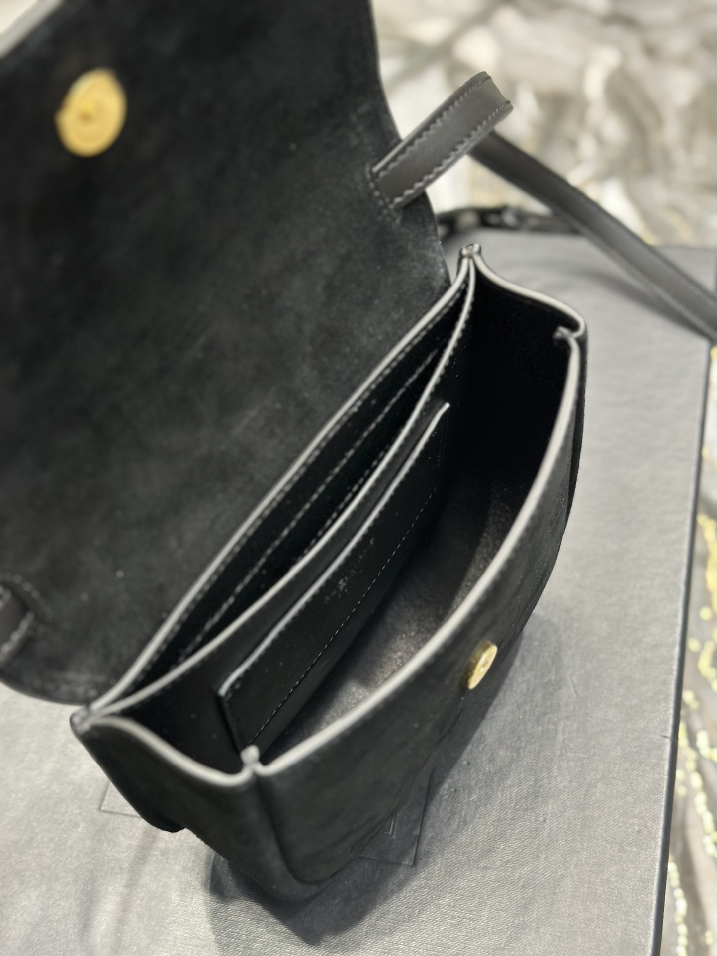 YSL KAIA SMALL SATCHEL IN SMOOTH LEATHER 7.2 X 6.1 X 2.1 INCHES