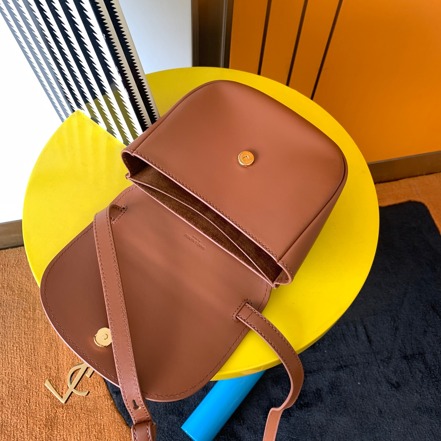 YSL KAIA SMALL SATCHEL IN SMOOTH LEATHER 7.2 X 6.1 X 2.1 INCHES