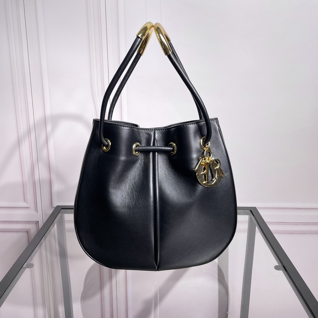 Medium Dior Nolita Bag  Black Calfskin 11 x 10 x 2 inches