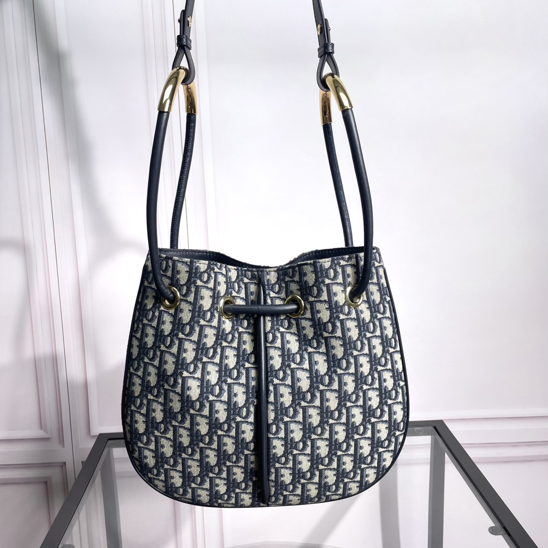 Medium Dior Nolita Bag Blue Dior Oblique Jacquard 10.5 x 10 x 2 inches