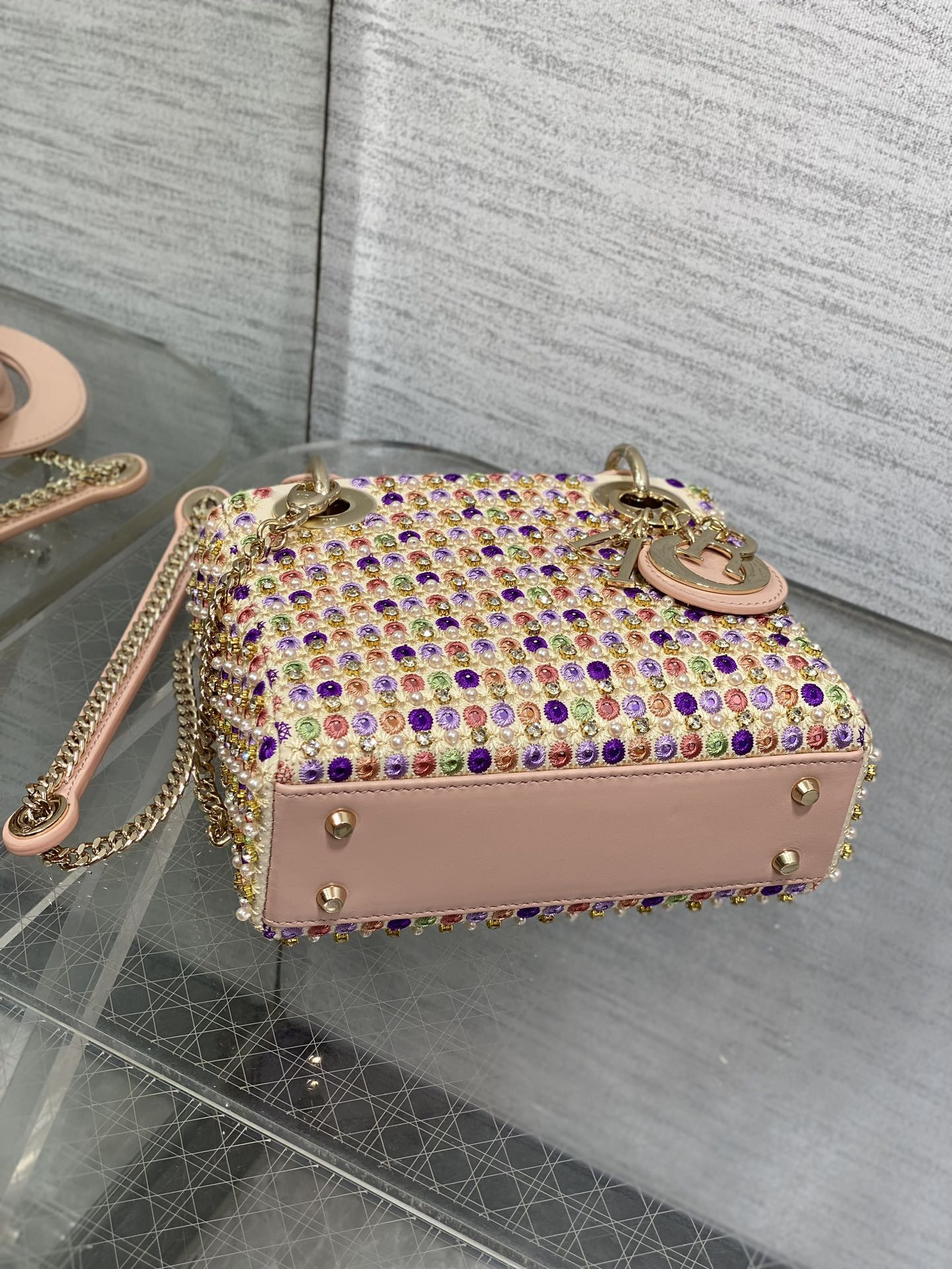 DIOR Artistic Limited Edition Three-Gusset Lady Dior Bag with Heavy Bead Embroidery 17CM