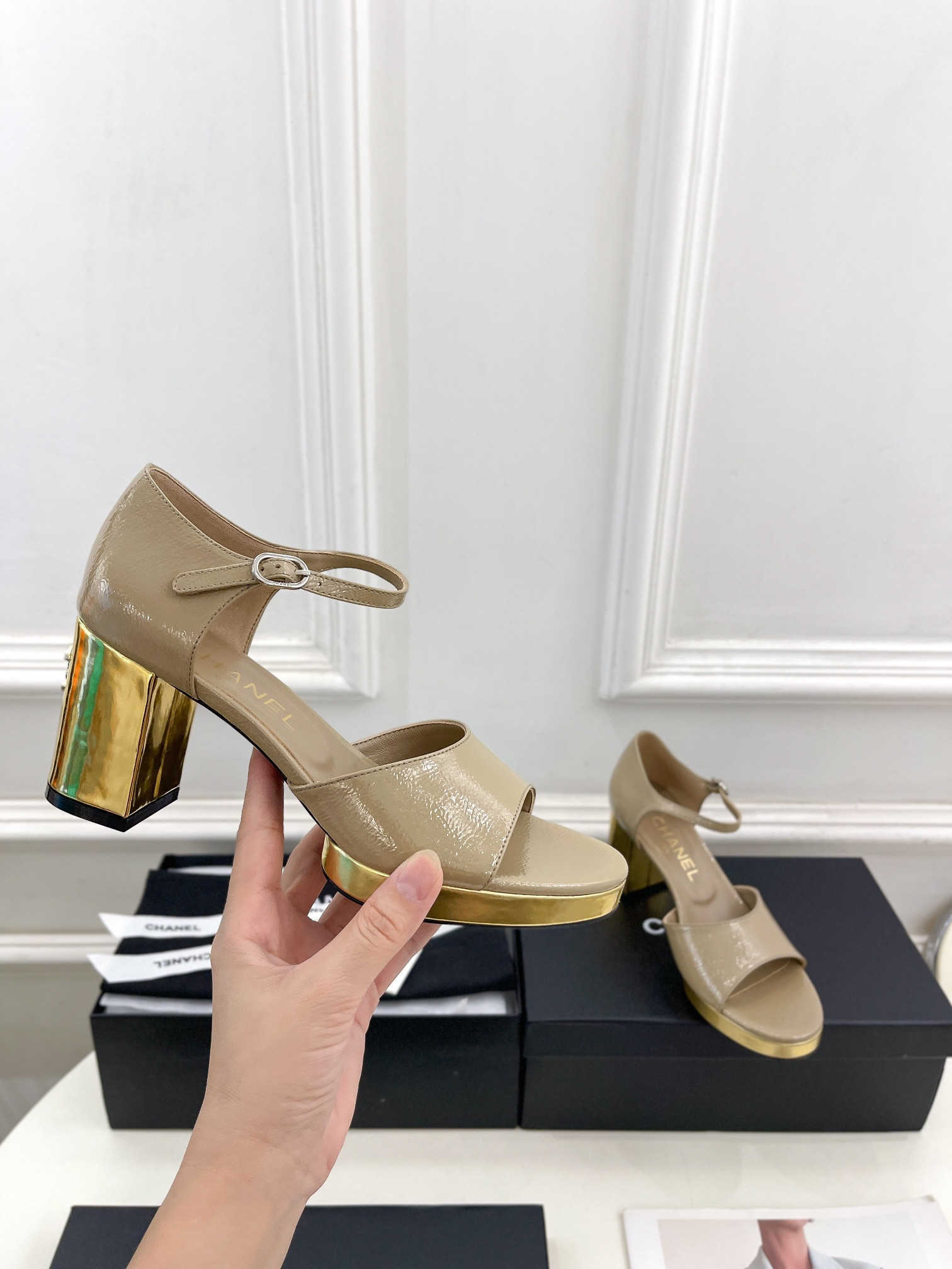 UA CHANEL HEELED SANDALS