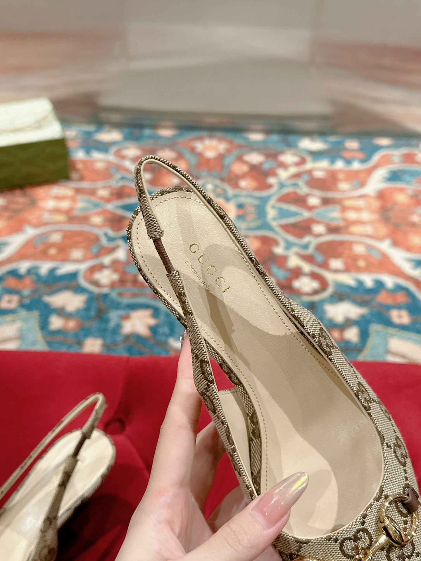 UA GUCCI HORSEBIT SLINGBACK PUMP LOW HEEL