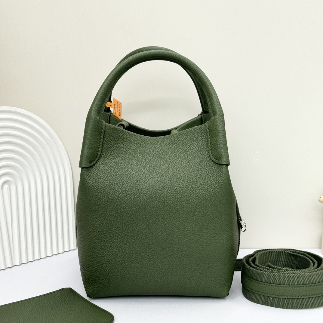 Loro Piana Small Bale Bag Grained Calfskin 17 x 17 x 21 cm