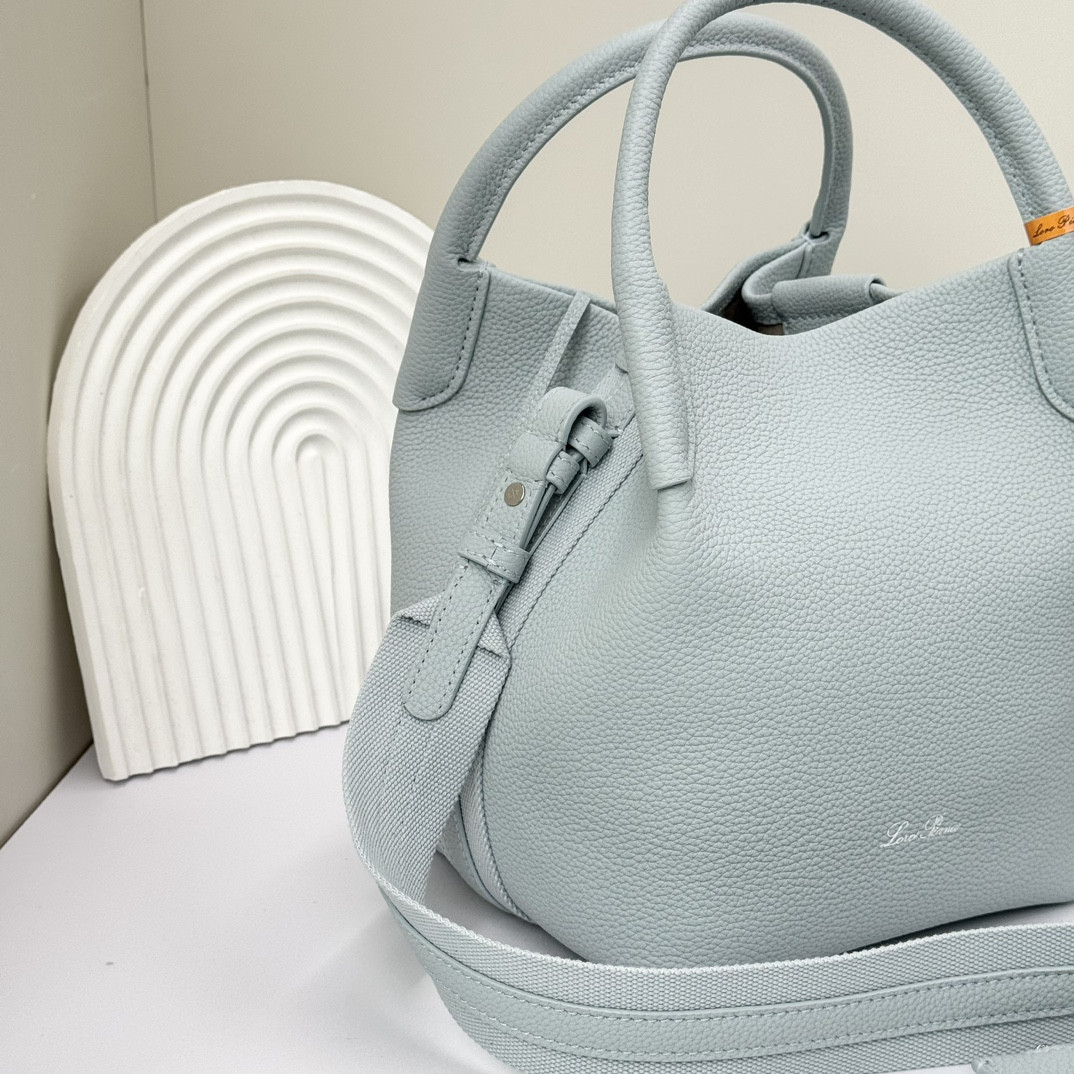 Loro Piana Small Bale Bag Grained Calfskin 17 x 17 x 21 cm