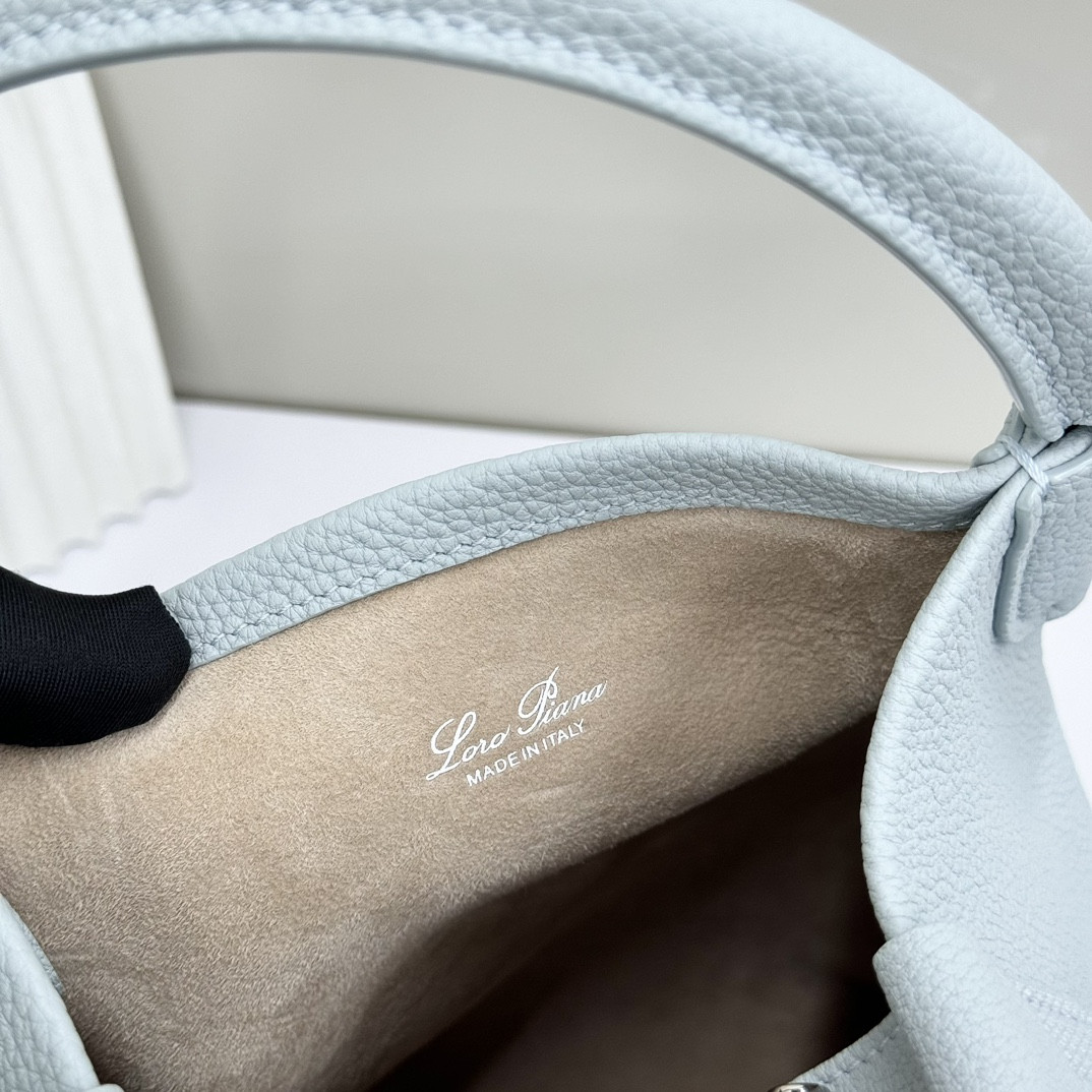 Loro Piana Small Bale Bag Grained Calfskin 17 x 17 x 21 cm