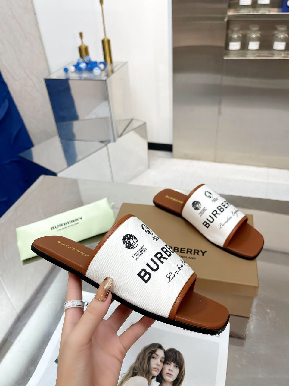 UA Burberry Slides