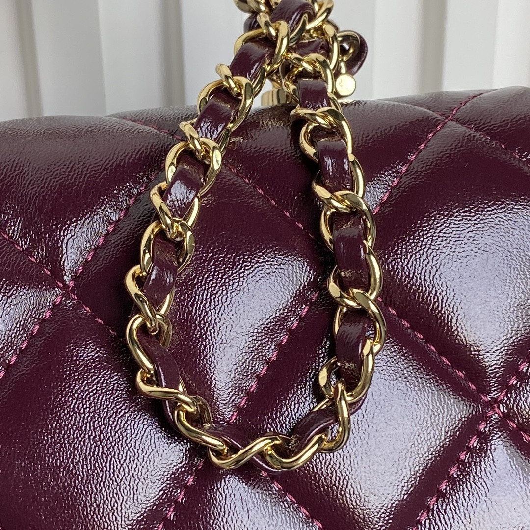CHANEL MINI FLAP BAG WITH TOP HANDLE 14×19×8.5cm