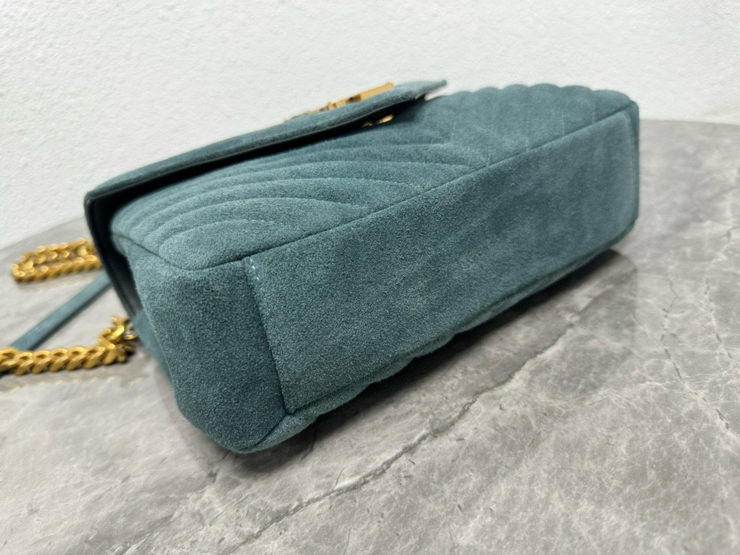 YSL LOULOU QUILTED SUEDE 23x17x9cm