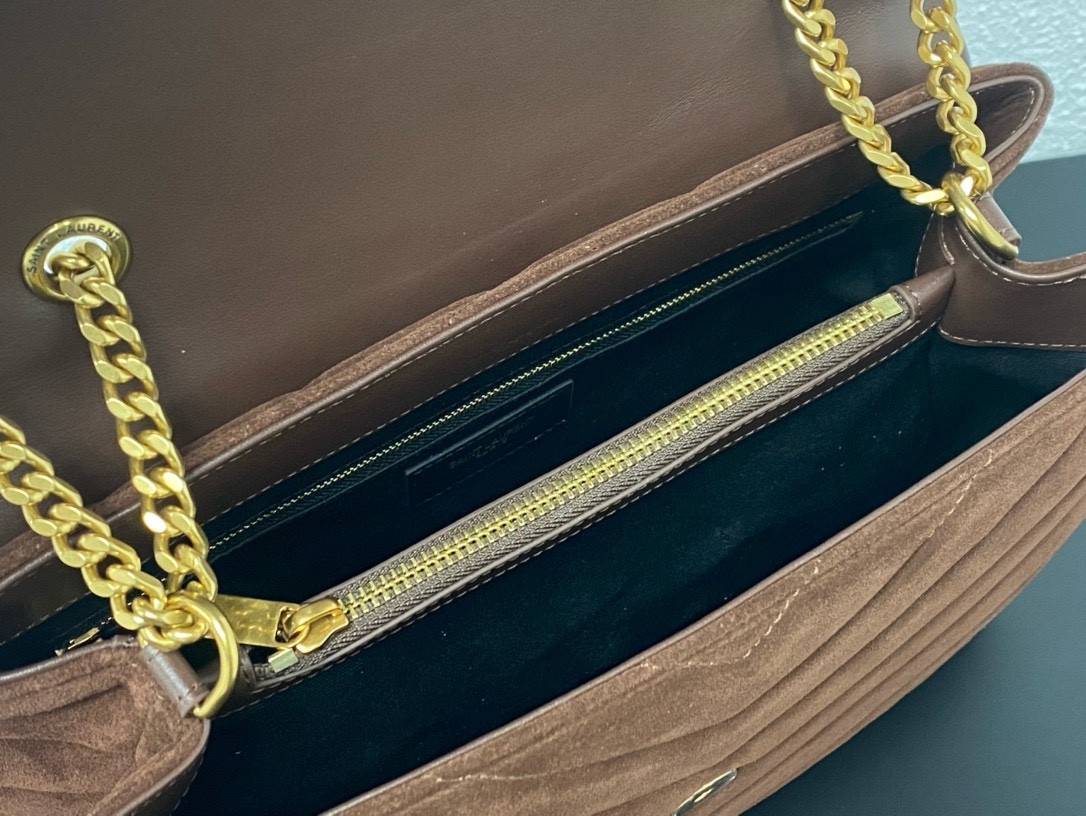 YSL LOULOU QUILTED SUEDE 32x22x9cm