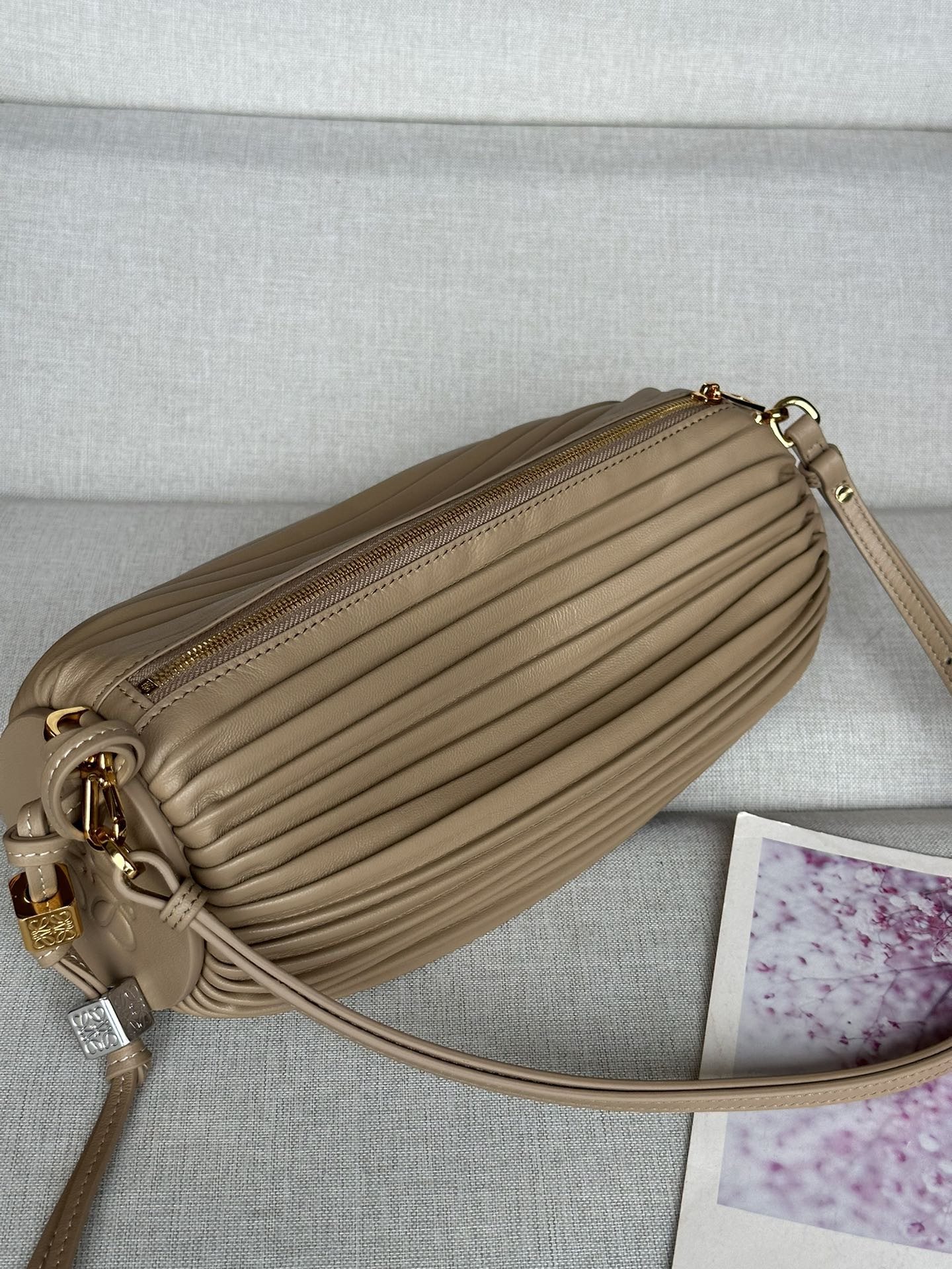 LOEWE Bracelet Pouch in pleated nappa 25x10x10cm