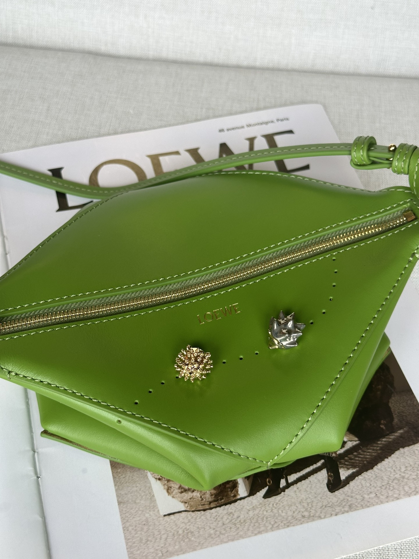 LOEWE Puzzle Fold pouch in shiny nappa calfskin 23x6.5x15.5cm