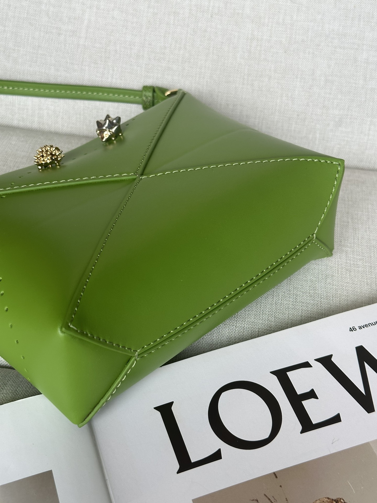 LOEWE Puzzle Fold pouch in shiny nappa calfskin 23x6.5x15.5cm