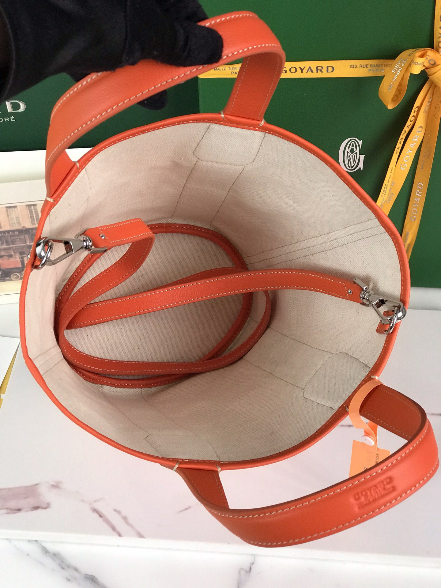 Goyard Goyardine Belharra PM Coral Tote Palladium Hardware 18x14x23cm