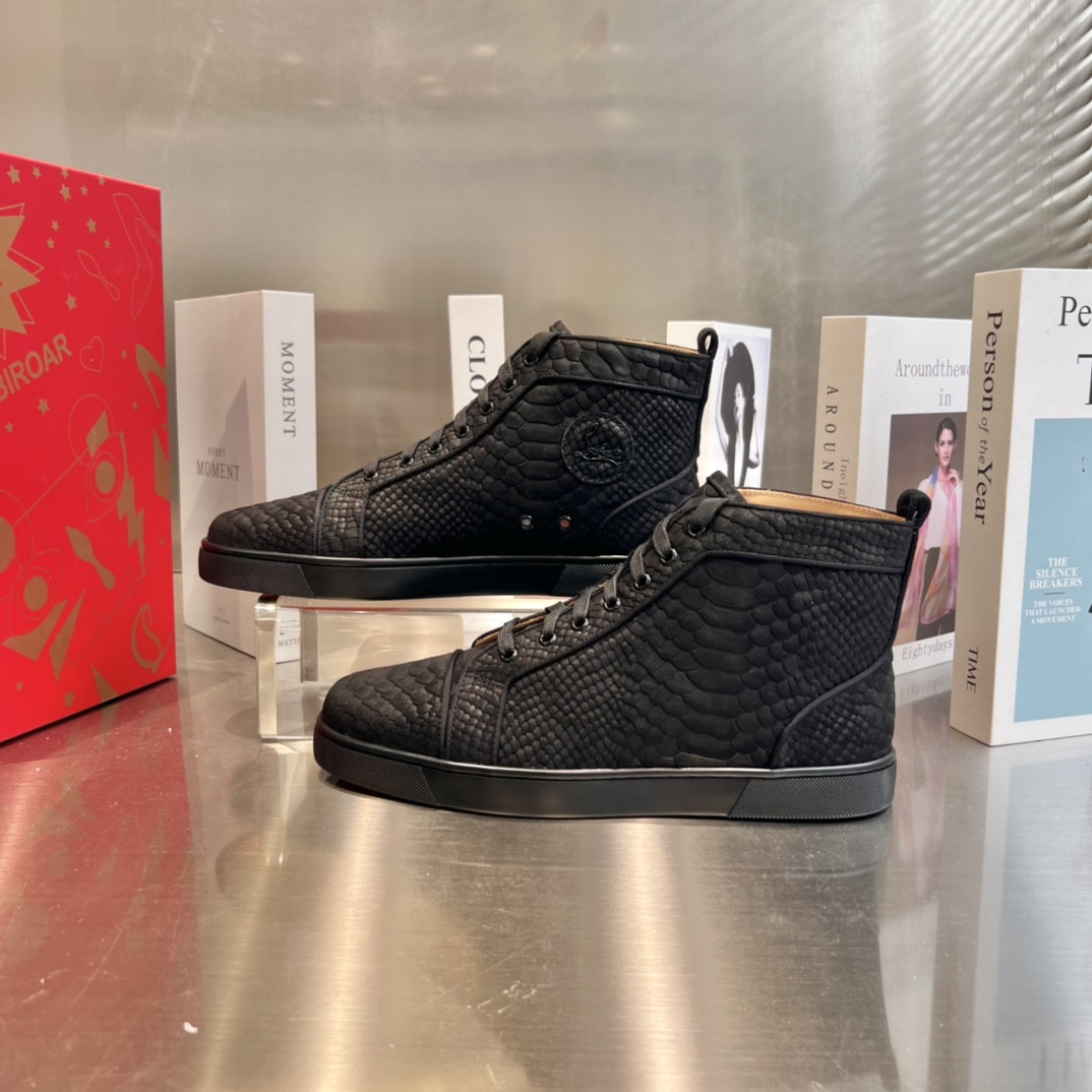 UA Christian Louboutin high-top matte snake print version