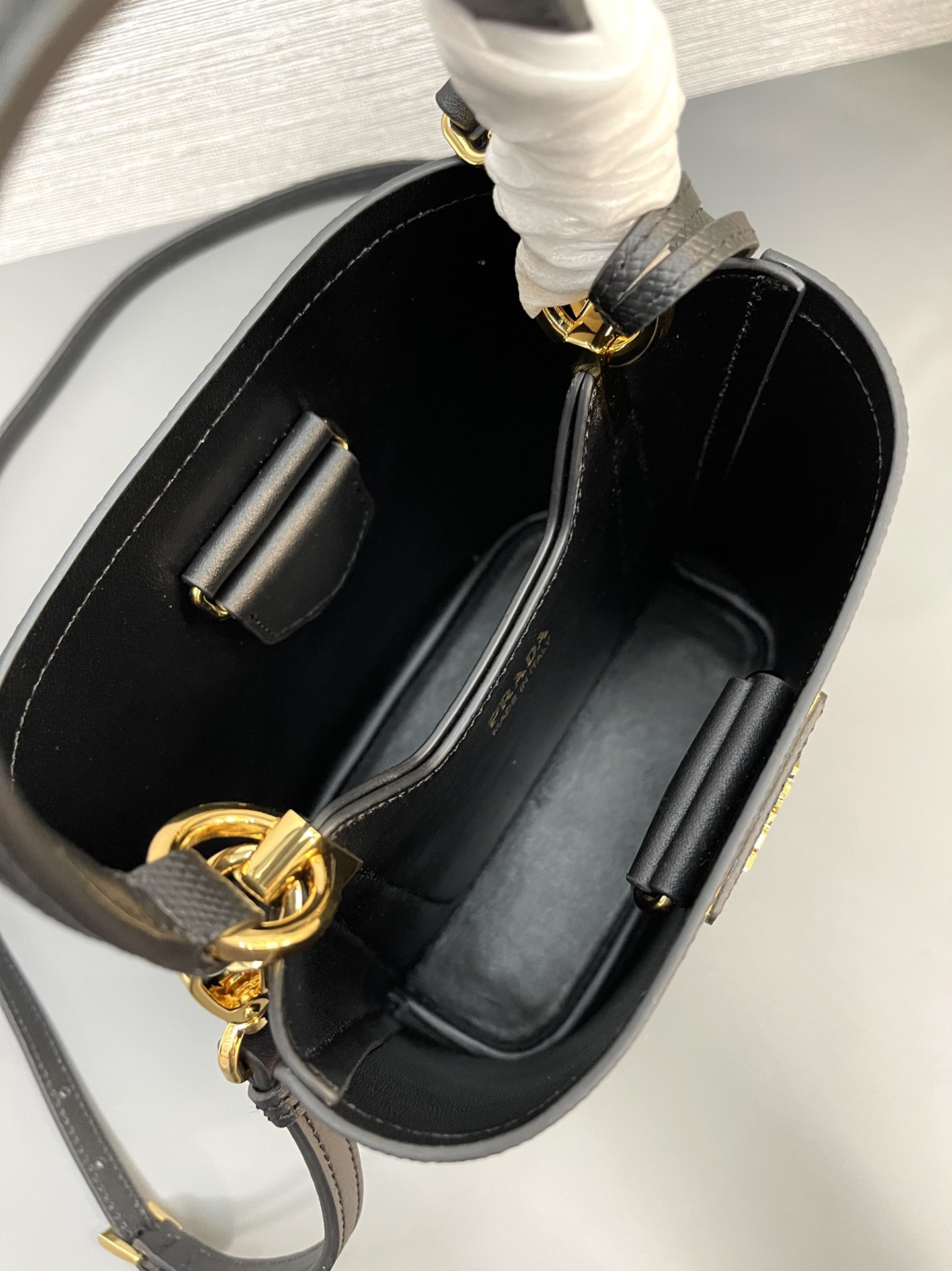 Prada Small Saffiano Leather Prada Panier Bag 18x17x10.5cm