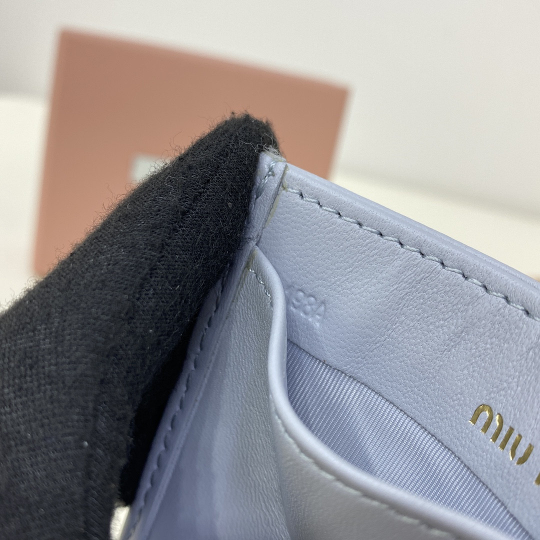 Miu Miu Matelassé nappa leather card holder 8x10.5cm