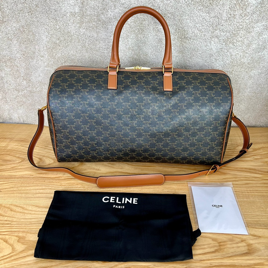 Celine Large Travel Bag IN Triomphe Canvas with Celine Print 50x27x23cm
