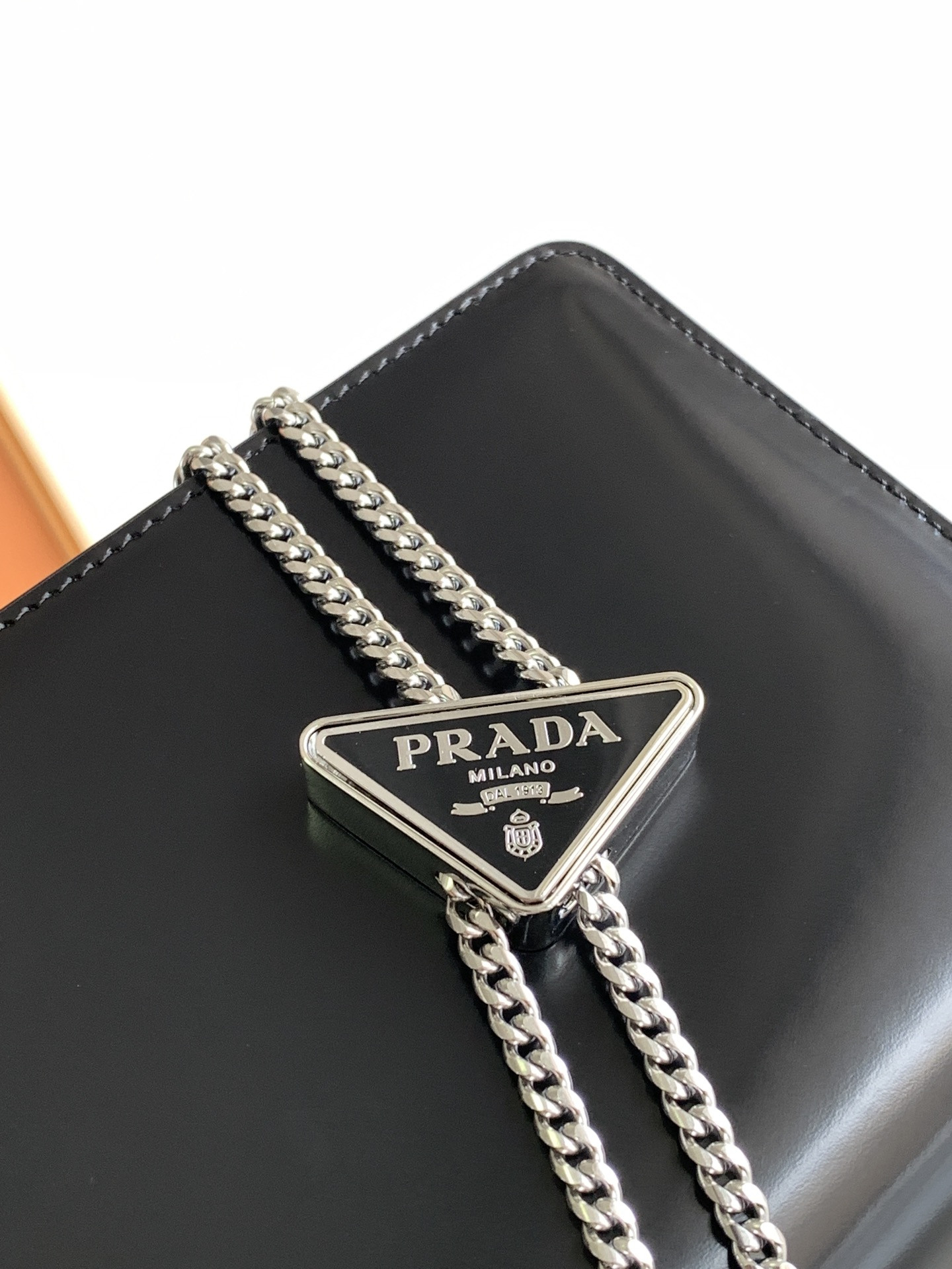 Prada Brushed Leather Shoulder Bag 17x 9.5x3.5cm