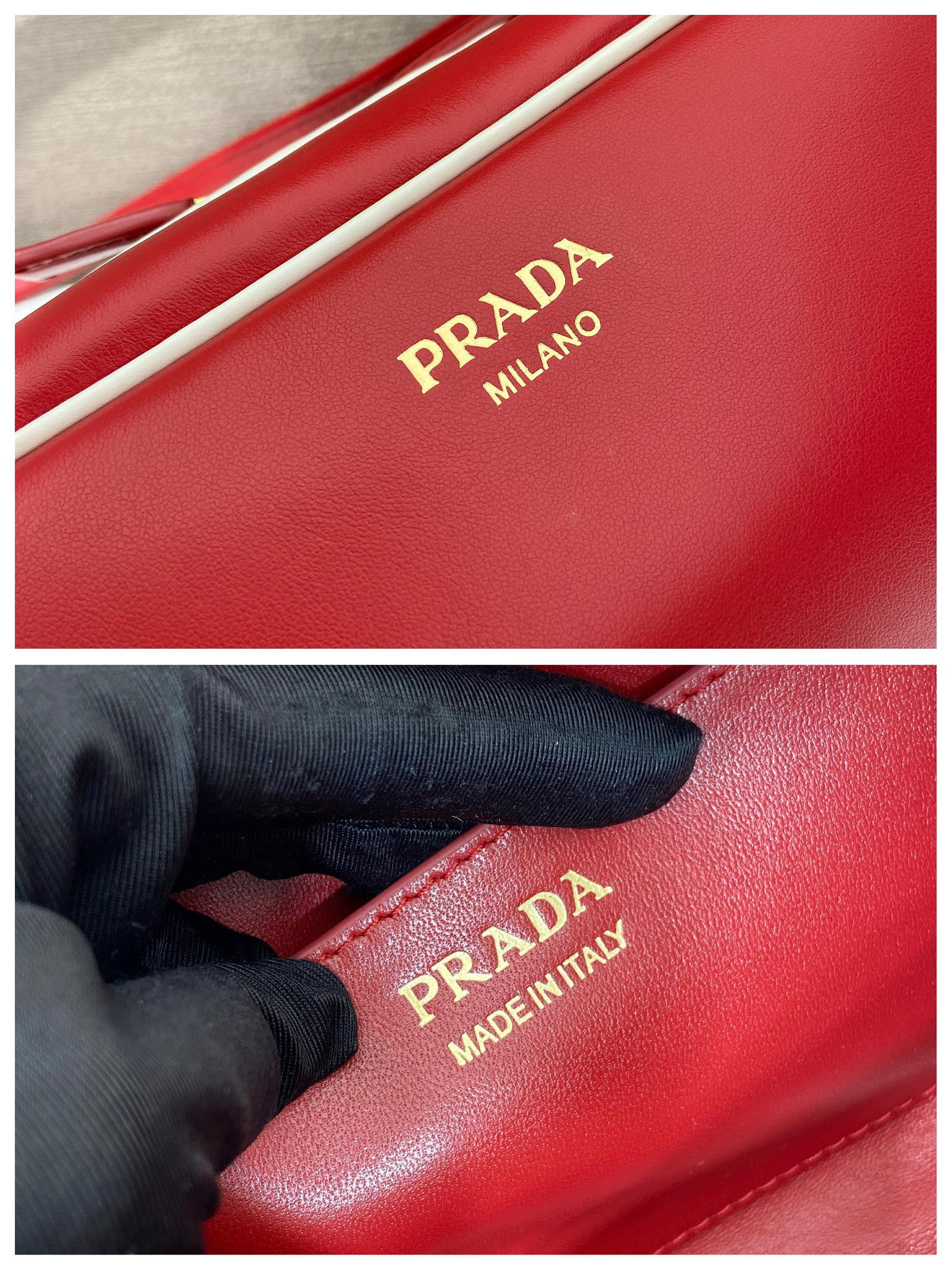 Prada Swing smooth leather shoulder bag 28x11.5x10cm