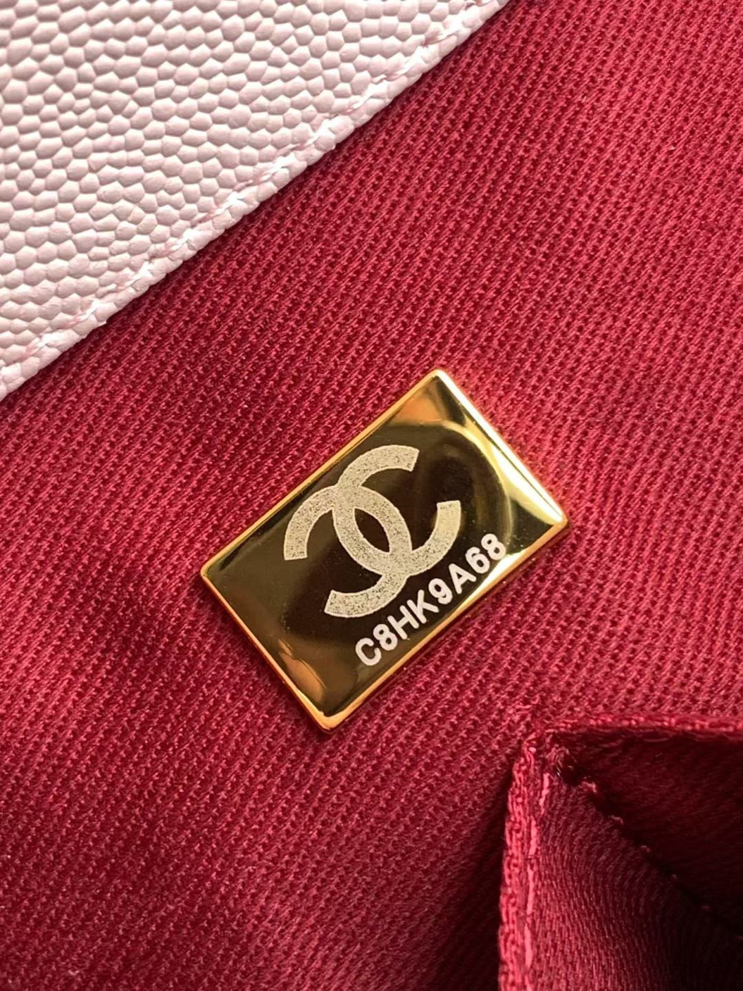 Chanel Mini Flap Bag with Top Handle Grained Calfskin & Gold-Tone Metal AS2215 13x19x9cm