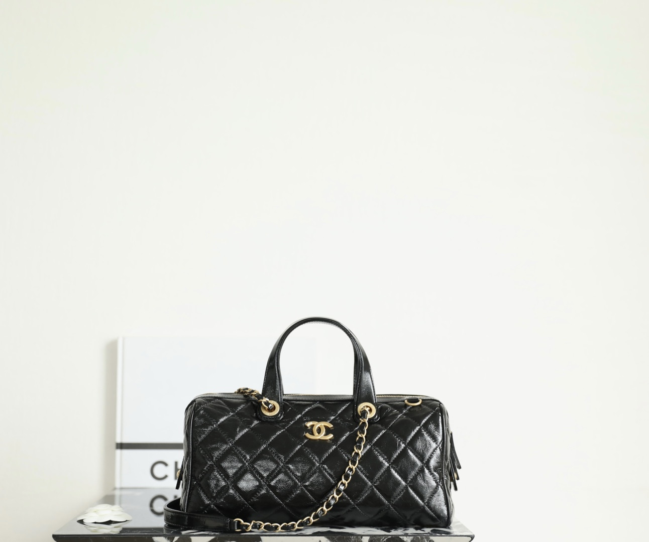 Chanel Large Bowling Bag AS5579 17x31x13cm