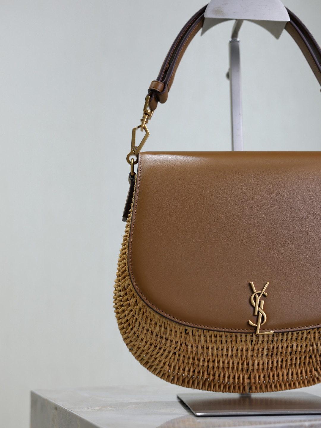 YSL Mini VOLTAIRE top handle bag in osier 20x22x7.5cm