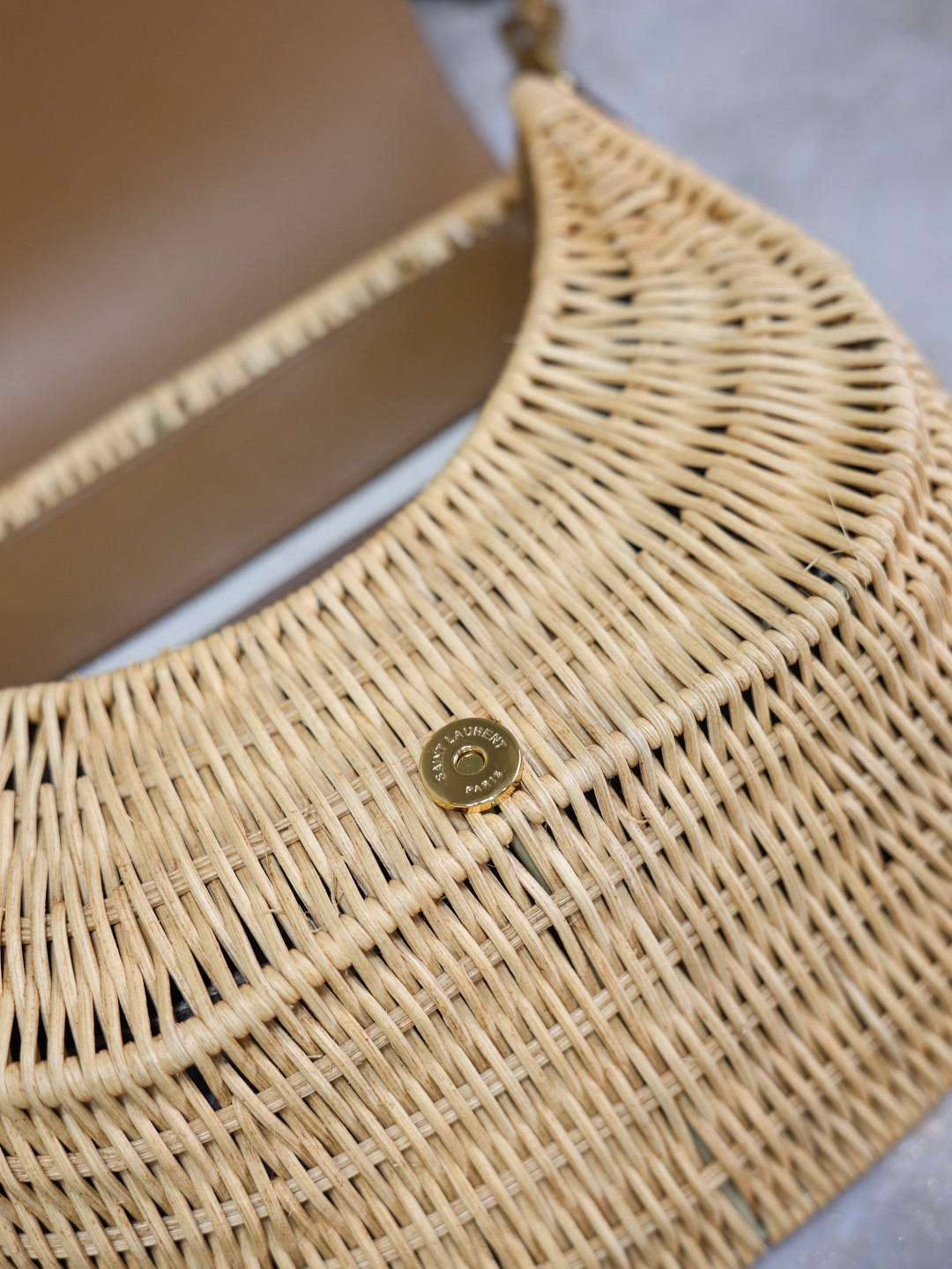 YSL Mini VOLTAIRE top handle bag in osier 20x22x7.5cm