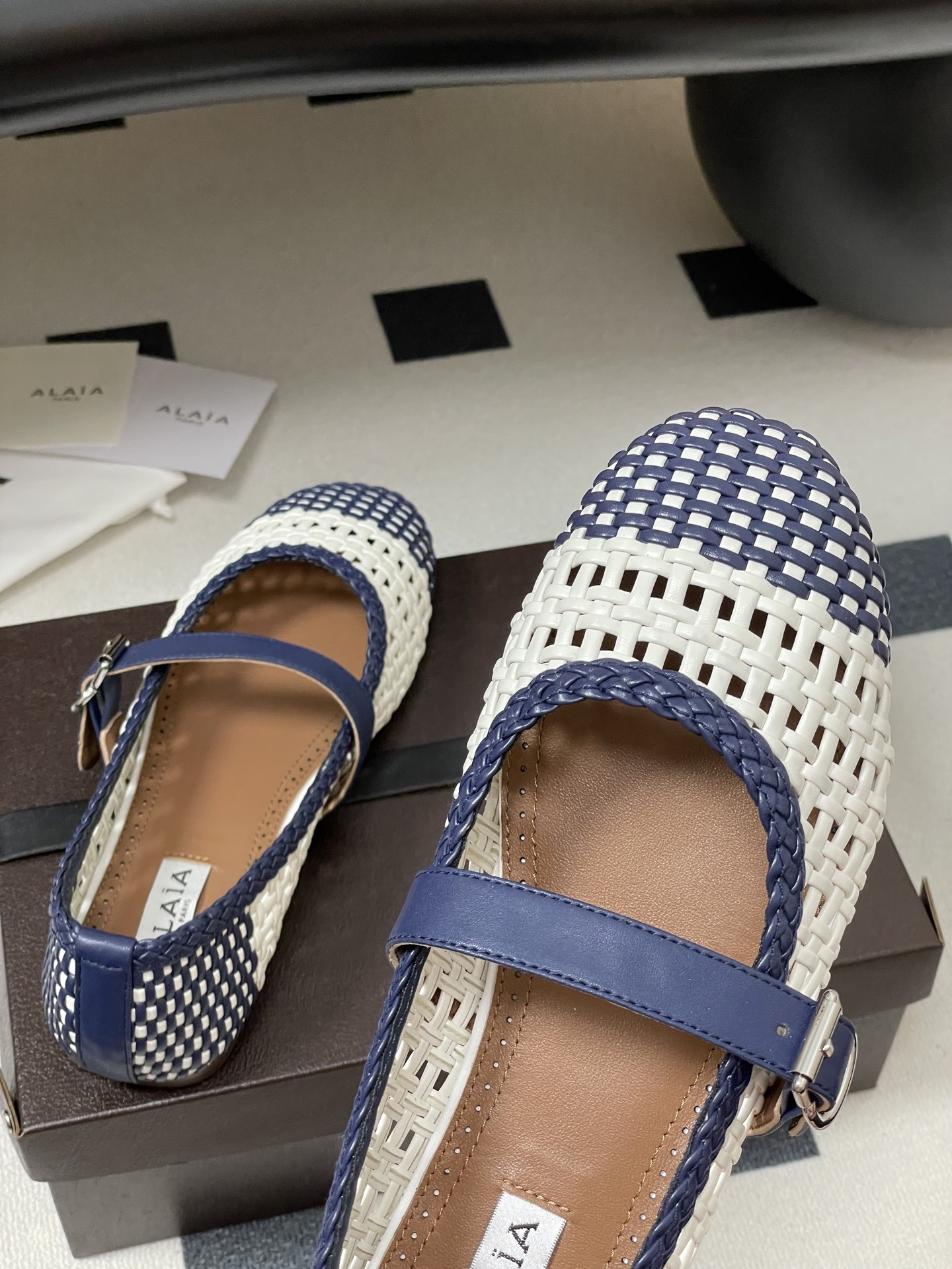 UA Alaïa Hollow Woven Mary Jane Flats(Customized Size 7-10 days production time)