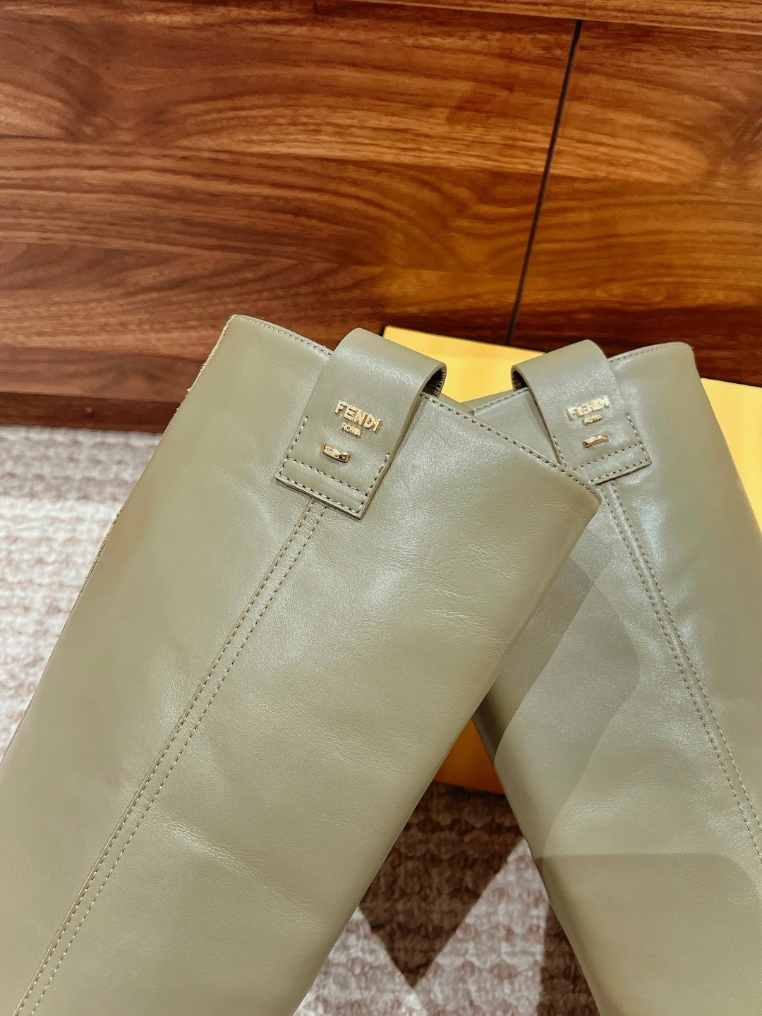 UA Fendi Filo Green Leather Boots
