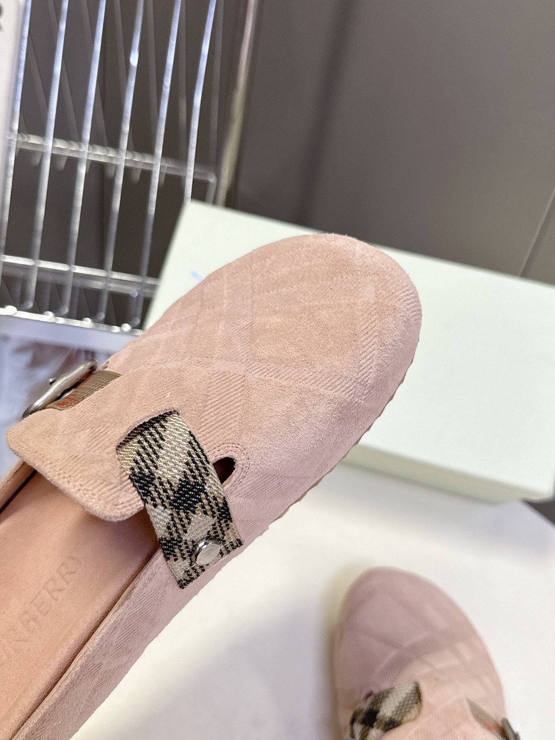 UA Burberry Check Suede Urchin Clogs