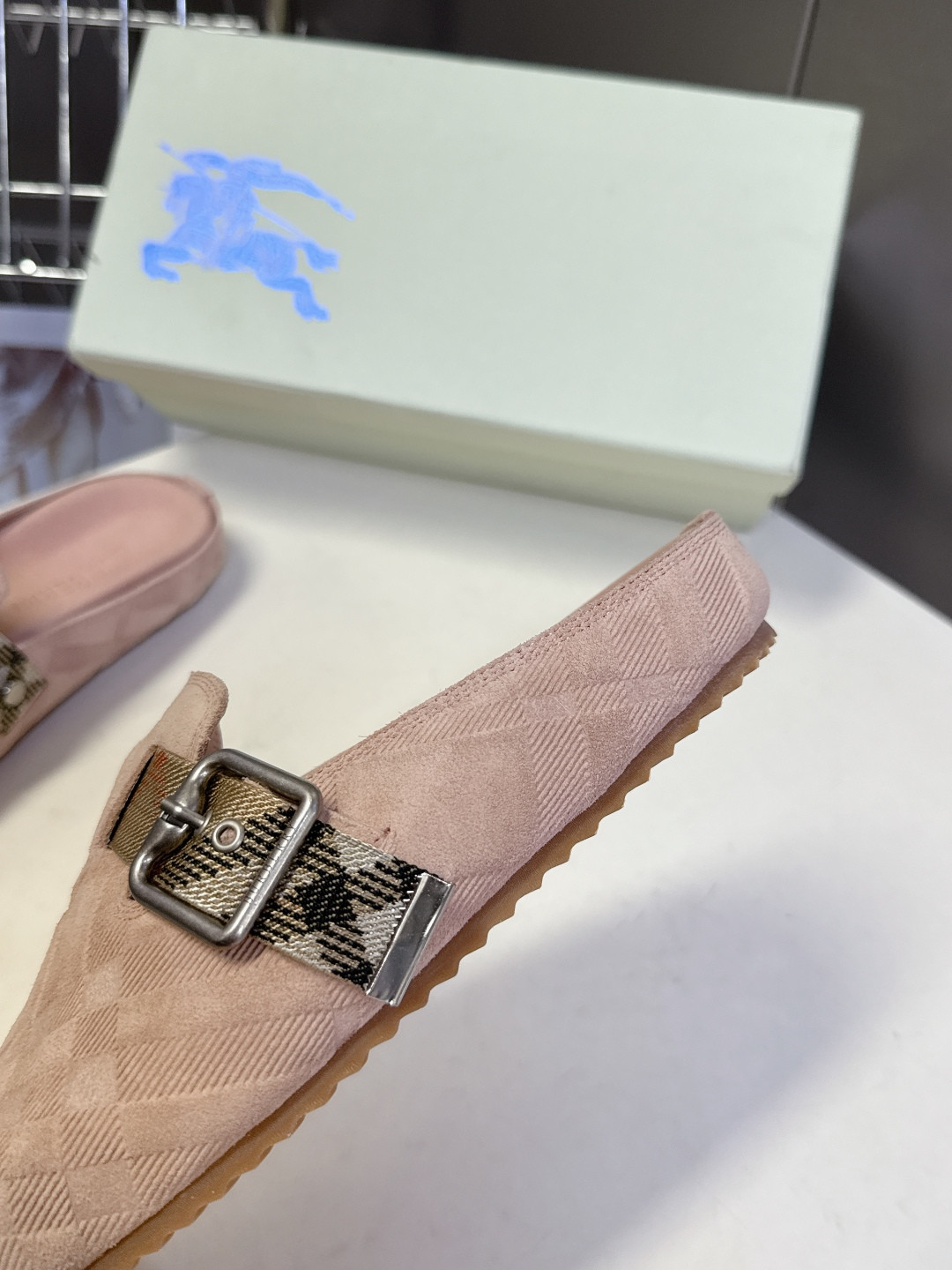 UA Burberry Check Suede Urchin Clogs